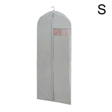 (S grey) Smooth Portable Premium Hanging Sleek Bag Reliable Clothes Garment Cover Dust Dress Storage Clothes Coat Suit Home