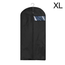 (XL black) Smooth Portable Premium Hanging Sleek Bag Reliable Clothes Garment Cover Dust Dress Storage Clothes Coat Suit Home