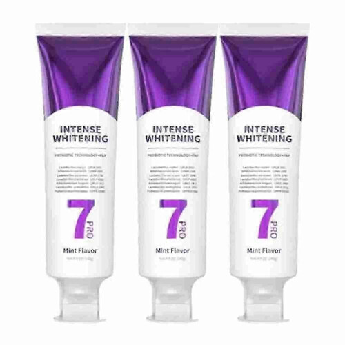 3x 7-Pro Intensive Toothpaste, 7PRO Intense Whitening Toothpaste with 7 Probiotics