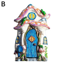 (B) Fairy Garden Modern Wooden Garden Tree House Decoration