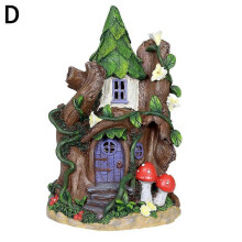 (D) Fairy Garden Modern Wooden Garden Tree House Decoration