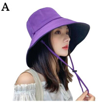 (Purple)Women Bucket Cap Summer Casual Outside Fashion Men Peaked Cap Breathable Bucket