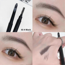 (1set,03 black)Double Heads Eyebrow Pencil Waterproof Tint Natural Long Lasting Paint Eyebrow