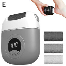 (Gray) Electric Foot Polisher Digital Automatic Foot Calluses Pedicure Rechargeable