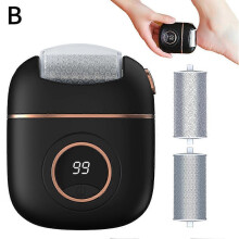 (Black) Electric Foot Polisher Digital Automatic Foot Calluses Pedicure Rechargeable