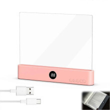 (Pink) LED Flat Panel Night Vision Reading Light Eye Protection Reading Light Student Night Light Creative LED Book Eye Care Light