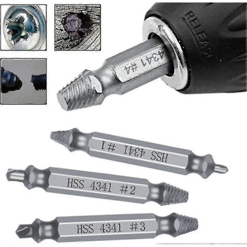 Speed Out Screw Extractor Drill Bits Tool Set Broken Damaged Bolt Remover Guide Set Broken Easy Out Fastener Kit-silver A 2