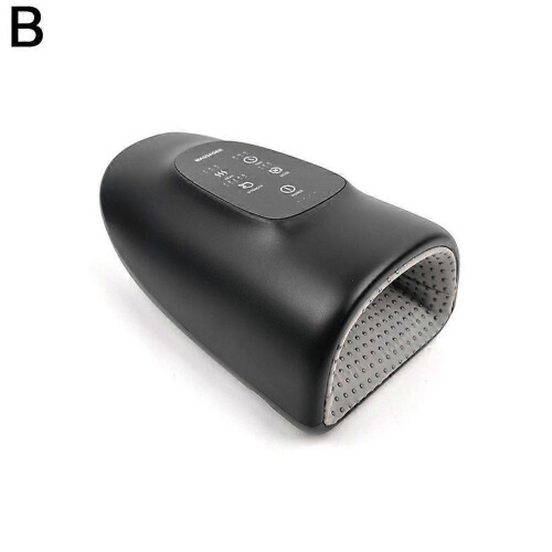 (B,Black)Electric Hand Massager Compression Heating Relief Palm Acupoint Fatigue