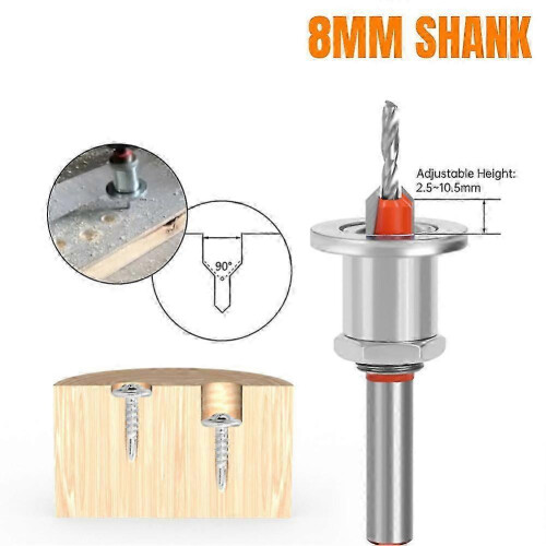 (8x8x4.0) Fivalo Countersink Drill Bit Set,Adjustable Depth Countersink Drill Bit for Wood 1