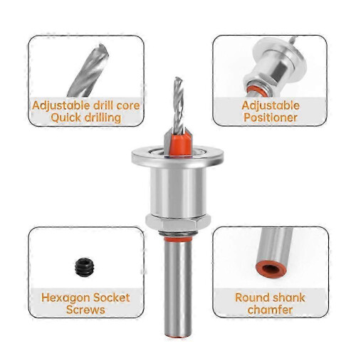 (8x10x3.5) Fivalo Countersink Drill Bit Set,Adjustable Depth Countersink Drill Bit for Wood 2