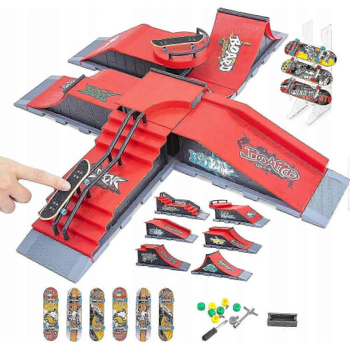 6 In 1 Fingerboard Ramp Set Skatepark 6 Skateboard
