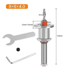 (8x8x4.0) Fivalo Countersink Drill Bit Set,Adjustable Depth Countersink Drill Bit for Wood