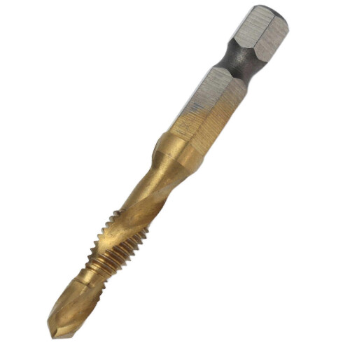 Tap Drill Bits Hex Shank Titanium Coated Metric Screw Combination Tapping Bit for WoodM6 1