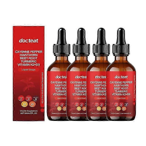 (4PCS) 1-5x Cayenne Pepper Drops, Aeluro Cayenne Pepper Liquid Drops, Containing Hawthorn Beetroot