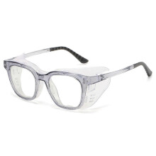 Moisture Chamber Glasses for Dry Eye Relief, Blue Light Blocking Windproof Eyewear Grey Transparent Lens