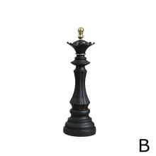 (Black Queen) Large Novelty White Chess Statues Knight King Sculpture for Office Arrangement