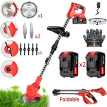 4 in 1 Cordless Strimmer Grass Trimmer Electric Garden Edger Weed Cutter With 2 x 24V Battery