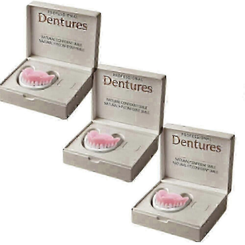 (3pcs) 1/2/3x Advanced Customized Full Denture Set, Silicone Reline Denture Set