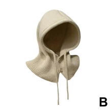 (Little pink)One-Piece Women Winter Balaclava Hats Windproof Drawstring Hat