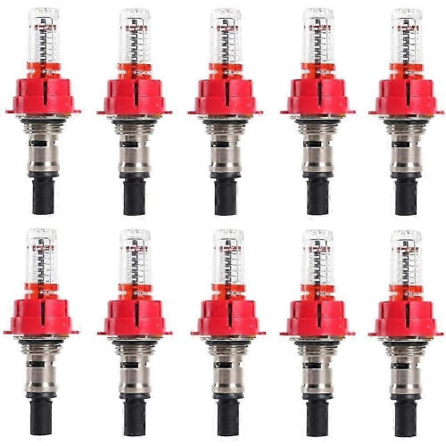 10 Pcs Underfloor Heating Manifold Flow Meter, Visual Flow Monitoring Regulator for Underfloor Heating Systems(1/2)