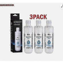 3-Pack Genuine LG LT1000P/ADQ747935 Refrigerator Water Filter for Pure Water in Europe