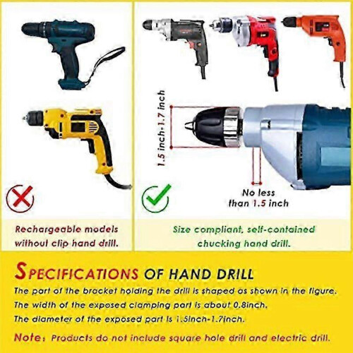 Square Hole Drill Bit Adapter for Installation and Disassembly -Mortising Attachment for Drill Press 1