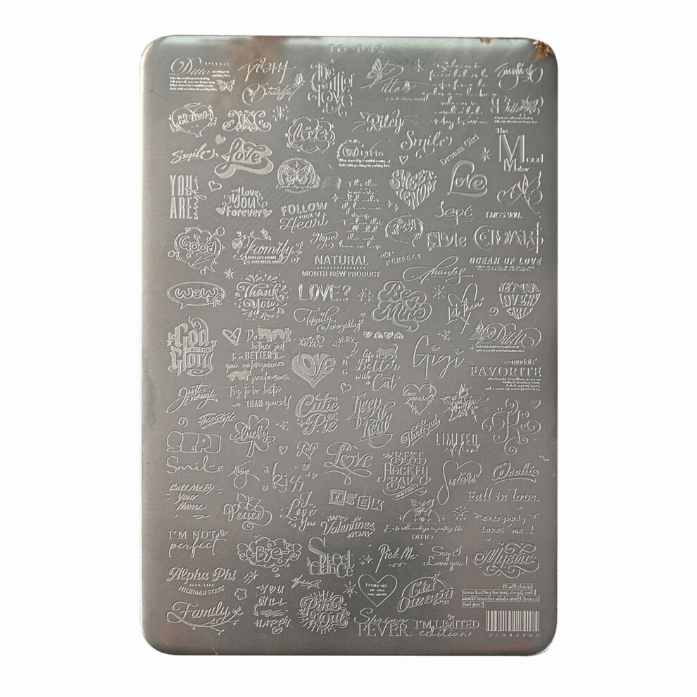Practical Stainless Steel Nail Art Transfer Plate Heart Theme