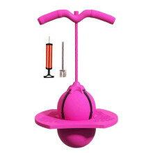 (Pink) Jumping Ball Stick for Kids - Balance Jumping Toy with Handle & Pump, Perfect for Indoor & Outdoor Fun