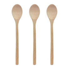 (3pcs, Fine flash) Long Handle Coffee Spoon Wooden Spoons for Cooking Honey Tea Mixing