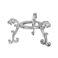 (White) Decorative Ball Metal Base Ornament, Living Room Display Triangle Bracket
