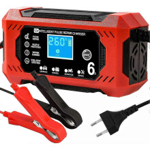 Car and Motorcycle Battery Charger, 12V 6A Smart Battery Charger with LCD Display, Car Battery Charger for Automobiles, Motorcycles, Trucks, Gel,SLA