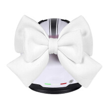 (White) Motorcycle Helmet Bow Decoration Electric Bike Helmet Car Body Decor Bowknot
