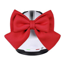 (Red) Motorcycle Helmet Bow Decoration Electric Bike Helmet Car Body Decor Bowknot