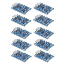 10-Delige TP4056-Oplaadmodule met Batterijbescherming 18650 BMS 5V Micro-USB 1A 186 50 Oplaadkaart voor Lithiumbatterijen