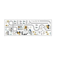 Cartoon Wall Stickers for Boys Room Decoration Traffic Track Cars Truck Tractor