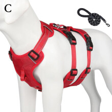 (A,One Size)Reflective Dog Harness Vest Adjustable Pet Chest Straps for Large Dogs