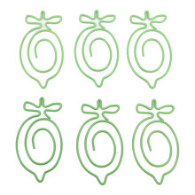 100Pcs Cute Fruit Paper Clips - Green Lemon