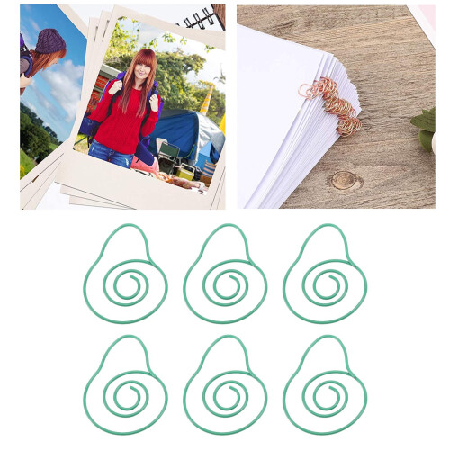 100Pcs Avocado-Color Model Fruit Paper Clips, Iron 1