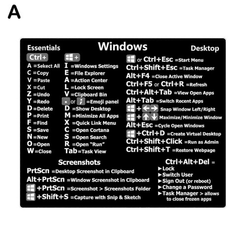 (One-size, Transparent pink) For PC Laptop Windows PC Reference Keyboard Shortcut Adhesive Sticker N3T
