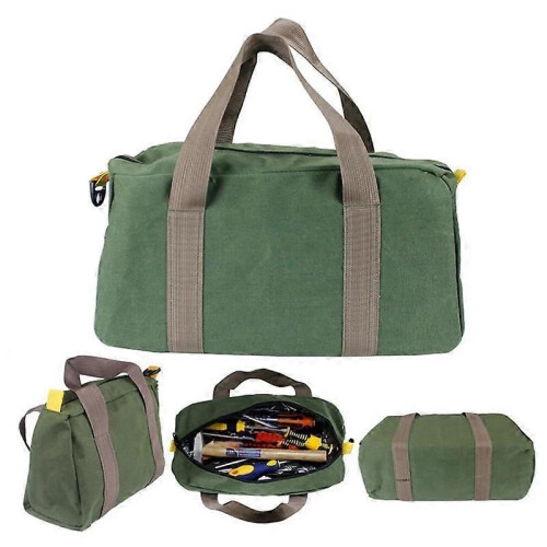 (Red With handle) Portable Tool Kit Storage Bag Multi-Function Heavy Duty Canvas Tool Bags 2
