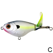 (pink) 3in Bass Whoper Plopper Lures, Plopping with Floating Rotating Tail