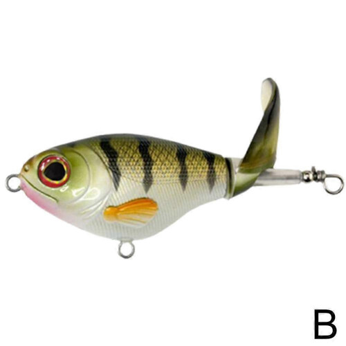 (A)3in Bass Whoper Plopper Lures, Plopping with Floating Rotating Tail