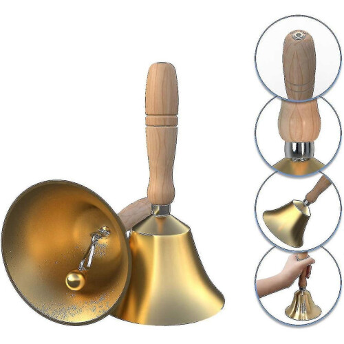 (4.33 inch)Hand Bell - Hand Call Bell With Brass Solid Wood Handle,very Loud Handbell G 1