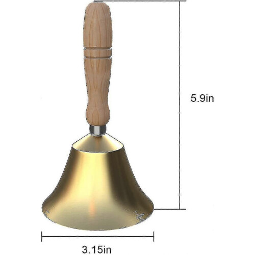 (4.33 inch)Hand Bell - Hand Call Bell With Brass Solid Wood Handle,very Loud Handbell G 2