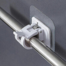 (White Style) Curtain Rod No Drilling, 8 Pcs Adhesive Curtain Rod Holder Hooks - PJ