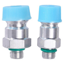 2pcs Universal R134a Pneumatic Fitting High-low Pressure Coupler Car Air Conditioning Refrigerant Refill (high Pressure + Low Pressure, with Core + Li
