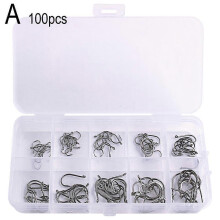 (150CM, Red) 100/500/1000x Fishing Hooks Set High Carbon Steel Sharp Durable Barbed Fishhook
