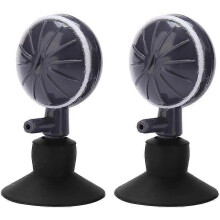 2 Pack Air Stone Discs with Suction Cup Swivel Adjustable Oxygen Bubble Air Stone Diffuser for Aquarium Fish Tank Hydroponic Pump - DD