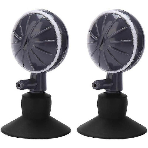 2 Pack Air Stone Discs with Suction Cup Swivel Adjustable Oxygen Bubble Air Stone Diffuser for Aquarium Fish Tank Hydroponic Pump - DD