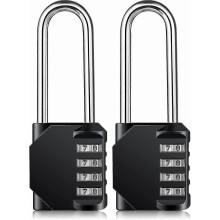 Combination Padlock Heavy Duty Lock - Weatherproof Padlock, Resettable Lock, 2.5inch Long Shackle 4-digit Zinc Alloy Combination Lock for Shed Fence G